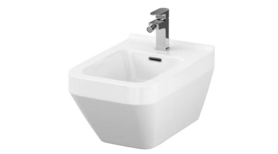 Cersanit Crea taisnstūra piekārtais bidē ar slēptiem stipr., balts